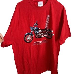 Vintage Motorcycle “An American Tradition” Graphic T Shirt Adult XL Red